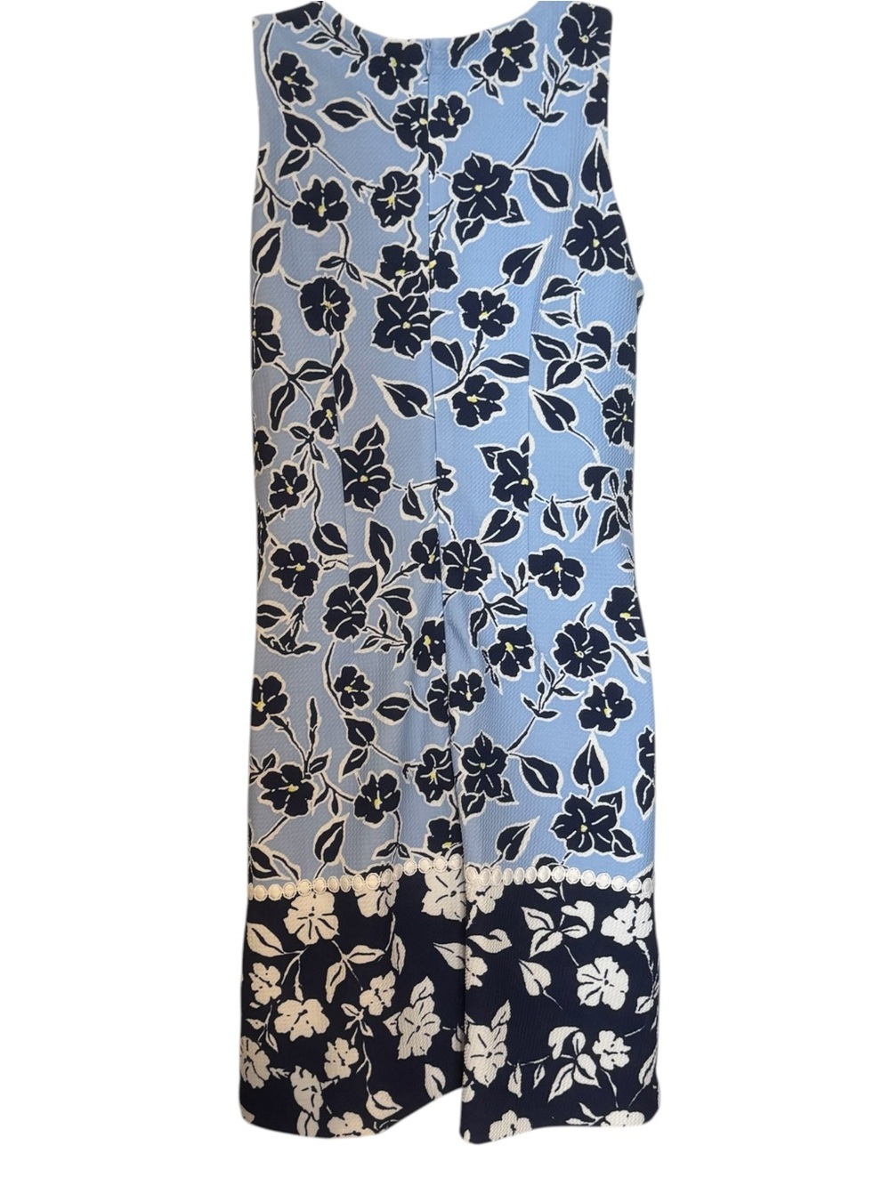 NWT Eliza J Blue Floral Trim Sleeveless Dress Size: 4 #CL - Picture 5 of 8
